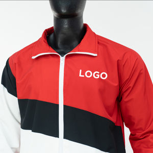 Custom Two Piece Set Breathable Waterproof Nylon Sublimation Windbreaker <b>Men's</b> <b>Zip</b> Hoodie Jacket Sweat <b>Shorts</b> Tracksuits Winter - Product Image 2