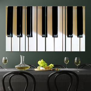 Impression sur toile musicale élégante en noir et blanc : décoration artistique sur le thème de la mélodie, toile enveloppée 4P - Product Image 1