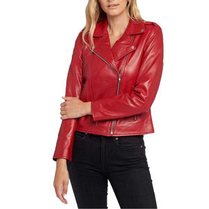 Classic Women's Soft Genuine Sheepskin & Lambskin Winter Motorcycle <b>Jacket</b> Autumn Zipper Short Leather <b>Jacket</b> for Autumn Winter - Product Image 1
