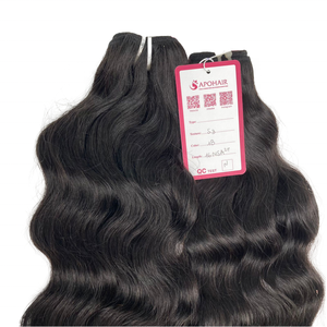Pelo humano al por mayor máquina trama color negro 16 pulgadas pelo de lujo cuerpo ondulado superventas - Product Image 1