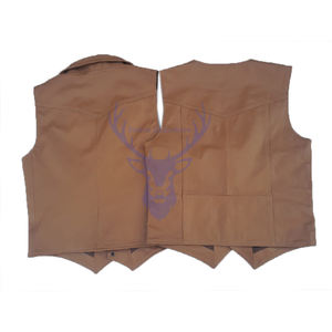 Chaleco Reversible Vintage de Cuero de Vaca para Hombre, Chaqueta Transpirable a Prueba de Viento con Cuello en V, Decoración con Botones para Invierno - Product Image 6