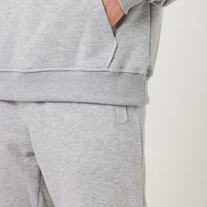 Chándal de lana de algodón 100% de peso pesado para hombre, chándales de invierno sólidos con diseño de cuello con capucha de gran tamaño con estampado de logotipo personalizado - Product Image 6