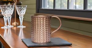 Cobre Moscú Mule Jarra de cerveza Taza Diseño de metal martillado para cócteles y regalos en forma de alfombra - Product Image 4