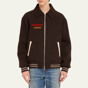 แจ็คเก็ตเบสบอลสไตล์อเมริกันแบบสตรีทแวร์ลำลองสำหรับผู้ชาย ผลิตตามแบบ OEM  แจ็คเก็ตกันลมสำหรับฤดูหนาว เหมาะสำหรับกิจกรรมกลางแจ้ง  แบบเรียบง่าย - Product Image 1