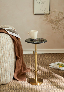 Mesa auxiliar Redonda al por mayor: tapa de mármol natural y base sólida de acero inoxidable, acento para mesa auxiliar de sala de estar, dormitorio - Product Image 2