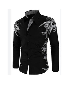 Nouveaux hommes chemises formelles chemises boutonnées revers à manches longues hauts été printemps mariage Street Wear tenues mode bouton conceptions - Product Image 1