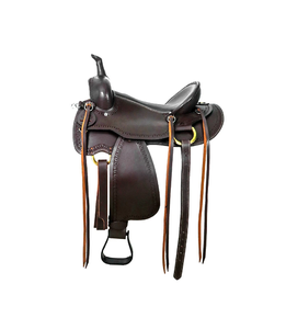 Selle Western en cuir véritable de qualité supérieure pour les courses de barils et l'équitation - Product Image 1
