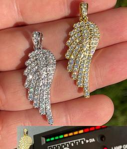 Pendentif aile d'ange en diamant Moissanite Iced Out en argent sterling 925 - Product Image 3