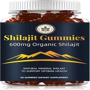 Eurofins Premium Shilajit Gummies GMP/HACCP certificado Extracto de hierbas naturales potenciador de energía antioxidante exportado a granel pastillas tambor - Product Image 1