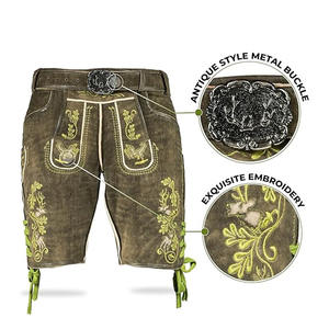 Custom Made Bavarian <b>Leather</b> <b>Shorts</b> Solid Color Cargo Style with Digital Printing New Style for Sale Made in Pakistan - Product Image 2