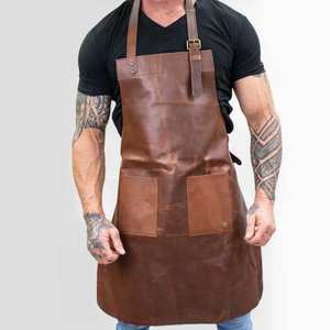 Handmade <b>Leather</b> <b>Apron</b> with Tool Pockets Versatile Customized Logo Printed <b>Leather</b> <b>Apron</b> for Crafters and Artisans - Product Image 3