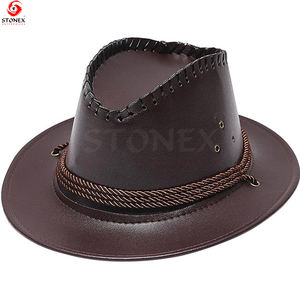 Nouveaux chapeaux en cuir de vache Cowboy personnalisés hommes en plein air tirer vers le haut chapeaux en cuir de vache plaine unisexe meilleure vente chapeaux à bas prix - Product Image 4