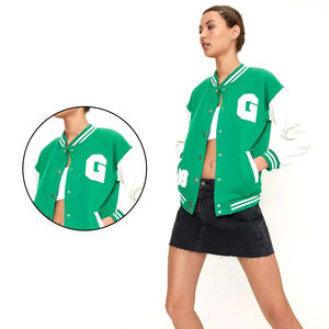 Custom 100% Wool Women's Letterman Varsity Jacket High Quality Streetwear Chenille Embroidery Racing Crop Jacket for Winter - Product Image 5