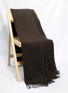 Manta de lana de yak orgánico de lujo 100%, marrón oscuro, suave, hipoalergénico, tejido cálido, transpirable, 130x170 cm - Product Image 3