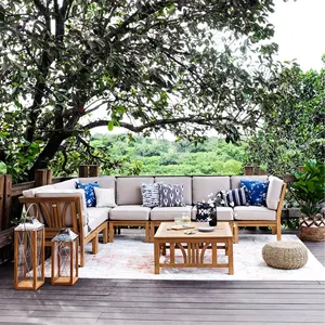 Set divano giardino Patio esterno in legno massello Teak-divano Liberty