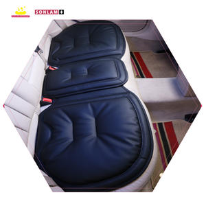 Cojines de cuero universales para asiento de coche Cojín de asiento de conductor de coche suave impermeable de lujo Fila delantera y trasera Todo color negro - Product Image 2