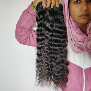 Nautral 100% faisceaux de cheveux humains vierges bon marché non transformés cuticule bouclée alignée temple indien Extensions de cheveux humains - Product Image 5