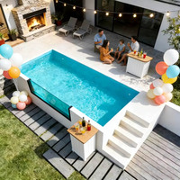Kit de Piscina de Fibra de Vidrio de Fácil Instalación, Protección UV para Diversión Familiar, Diseño Ecológico para Espacios Exteriores, Piscina de Fibra de Vidrio Estilo Resort