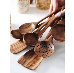 Cuchara de madera clásica hecha a mano india, duradera, fácil de limpiar, lavado a mano, solo cubiertos esenciales, cubiertos, servicio de té, cocina - Product Image 1