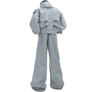 Conjunto de Sudadera con Capucha Extra Grande de Alta Calidad, con Franja Lateral en Color Contrastante, Sudadera con Capucha de Cuello Alto, Pantalones Deportivos Holgados para Hombre, Conjunto Deportivo - Product Image 2