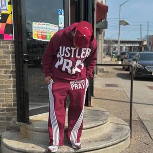 Sudadera con Capucha Extra Grande de Felpa Francesa Desgastada para Hombre, con Cierre, Parche de Bordado con Pedrería, Logotipo Personalizado, Chándal Sólido 100% Algodón - Product Image 3