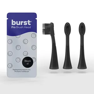 Têtes de rechange authentiques Burst Pro Sonic pour brosse à dents électrique (noir) - Product Image 1