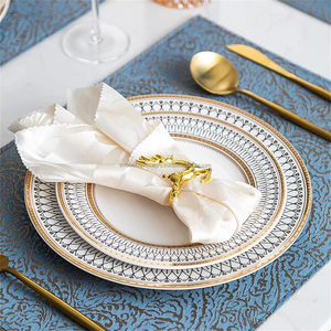 Décoration florale de table pour noël et bagues, décorations en bois, ensemble de décoration idéale en feuille métallique, rond de serviette - Product Image 6