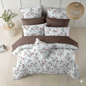 Ensemble de draps de lit ajustés pour hôtel et hôpital, en coton lavé tissé moderne, motifs floraux, ensemble de literie - Product Image 2