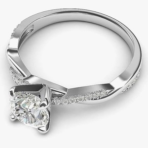 Bague de fiançailles solitaire en diamant de laboratoire taille brillant certifié, en argent sterling 925, certifiée IGI, ajustable pour femme - Product Image 3