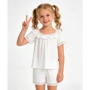 ชุดนอนเด็กผู้หญิง 2T-6T ผ้าถักนุ่มจากใยไผ่ แขนสั้น - Product Image 3