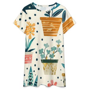 Camicia da <span class=keywords><strong>Notte</strong></span> Personalizzata a Maniche Corte con Vestibilità Comoda e Logo Personalizzato - Product Image 4