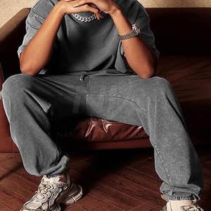 กางเกงซับเหงื่อสำหรับผู้ชายผ้าคอตตอนซักได้แบบตรงผ้าซักได้น้ำหนักเบาออกแบบได้ตามต้องการ - Product Image 3