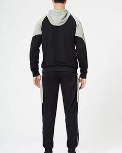 Wholesale Plus Size Men's 100% Cotton Full Sleeve Hooded <b>Jacket</b> Joggers Patchwork <b>Winter</b> Sports Tracksuit Set for Gym <b>Running</b> - Product Image 4