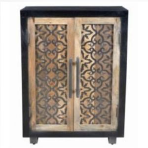 Aparador de Diseño Moderno de Madera de Mango Maciza de la Colección Bustle, Mueble de Diseño de Lujo con Características Ajustables de Primera Calidad, Color Tabaco - Product Image 1