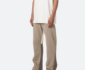 Pantalones de chándal casuales de hombre de alta calidad 2026, de algodón French Terry, con dobladillo abierto y patchwork, para invierno - Product Image 1