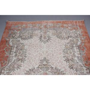 พรมตุรกีวินเทจ ขนาด 6x9.5 ฟุต สีแดง ลายต้นไม้ขนาดใหญ่ ทำจากขนสัตว์ - Product Image 5