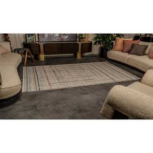 Tapis d'intérieur multicolore moderne HL005 de Netline Home Depot, 100 % polyester, anti-peluches, facile à nettoyer, durable pour la chambre à coucher et le bureau - Product Image 1