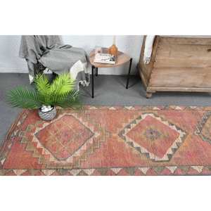 พรมขนแกะสไตล์ตุรกีโบราณขนาด2.7 x 112.3ft แบบคลาสสิกงานเย็บปะสีแดงชมพูแบนทอขนาด10มม. สำหรับวัยรุ่นทางเดิน - Product Image 2