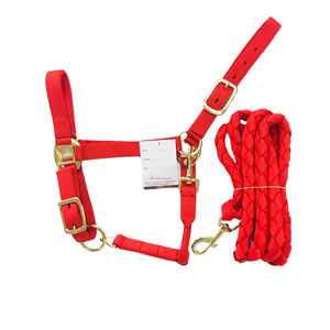 <b>Top</b> Quality Horse Driving <b>Harness</b> Set with Soft Padded Nylon Horse Racing Halter with Rein Pink Black Green Print - Product Image 1