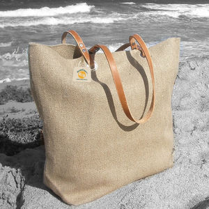 Haute qualité Logo personnalisé Jute plage sac fourre-tout coton toile poignée article Unique motif lettre excellente plage utiliser IND - Product Image 6