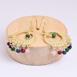 Pendiente colgante de cuentas naturales de Plata de Ley 925, pendiente de moda clásico chapado en oro para regalos de boda o fiestas para mujeres - Product Image 4