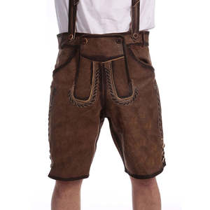 Short Lederhosen de style bavarois 2025 personnalisé pour garçons Bermuda allemand traditionnel à motif solide en cuir tanné décontracté - Product Image 5