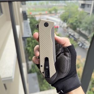 Cuchillos tácticos de caza Cuchillo de bolsillo plegable personalizado Patrón de diamante G10 Mango Cuchillo EDC - Product Image 6