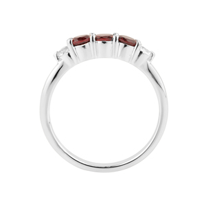 Handmade 925 Sterling <b>Silver</b> <b>Ring</b> with Natural <b>Garnet</b> and White Topaz Shah Gems' Everyday Wear Jewelry - Product Image 3