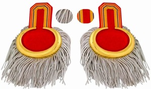 Epaulettes ไหล่สีแดงคุณภาพสูงพร้อมขอบทอง Mylar Marching Band Board อุปกรณ์เสริมเครื่องแบบยุทธวิธี - Product Image 4