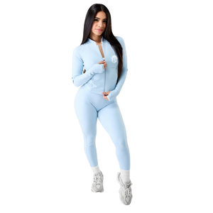 Chaqueta Deportiva de Manga Larga con Cierre Completo para Mujer, Ajuste Ceñido, Suave y Elástica, Prenda Deportiva Informal, Top Deportivo Moldeador, Comodidad Diaria - Product Image 2
