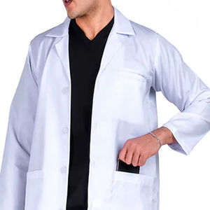 Vêtement médical unisexe en coton 100% avec logo personnalisé en gros, blouse de médecin, uniforme d'infirmière, uniforme blanc pour l'hôpital, blouse de laboratoire blanche à manches longues - Product Image 2
