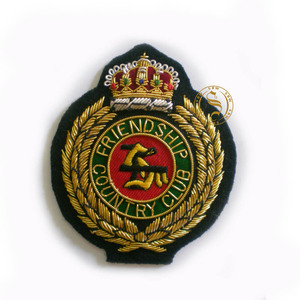 Customized Hand Made Blazer <b>Badge</b> Bullion Wire Hand Made Embroidered As Per OEM Demand - Product Image 3