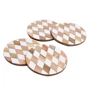 Designer Rombus Shape Coaster Elegant Wooden Resin Inlay Drink <b>Mats</b> for Kitchen <b>Bar</b> Living Room and Office Table Use From India - Product Image 4