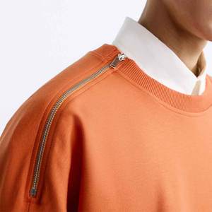 สเวตเชิ้ตแบบยาวของผู้ชายเสื้อสเวตเชิ้ตแบบพอดีตัวปกติทำจากผ้าฝ้าย100% มีสไตล์สีพื้น2025 - Product Image 3